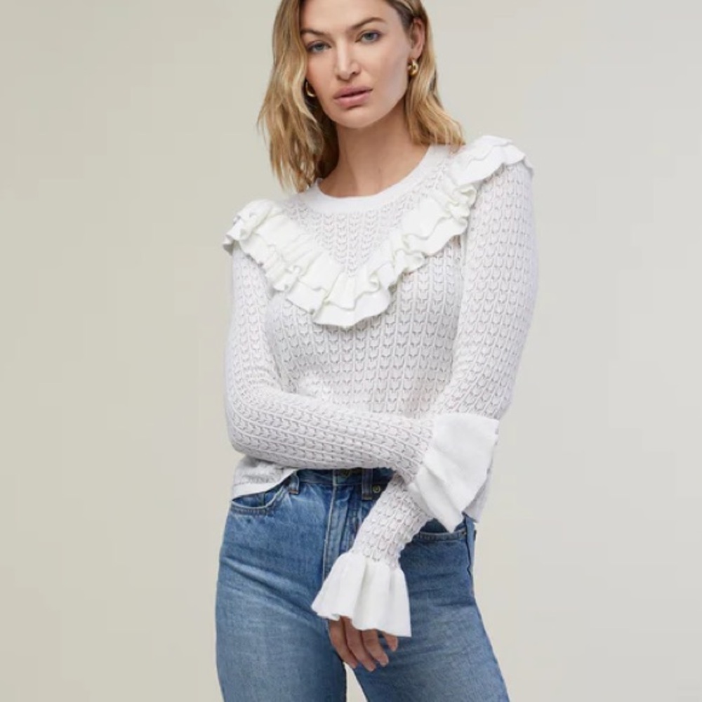Rachel Parcell Sweater Women's Size Large Pullover Top Long Sleeve Ivory